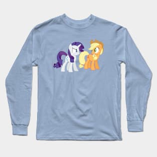 Shocked Rarity and Applejack exchange looks Long Sleeve T-Shirt